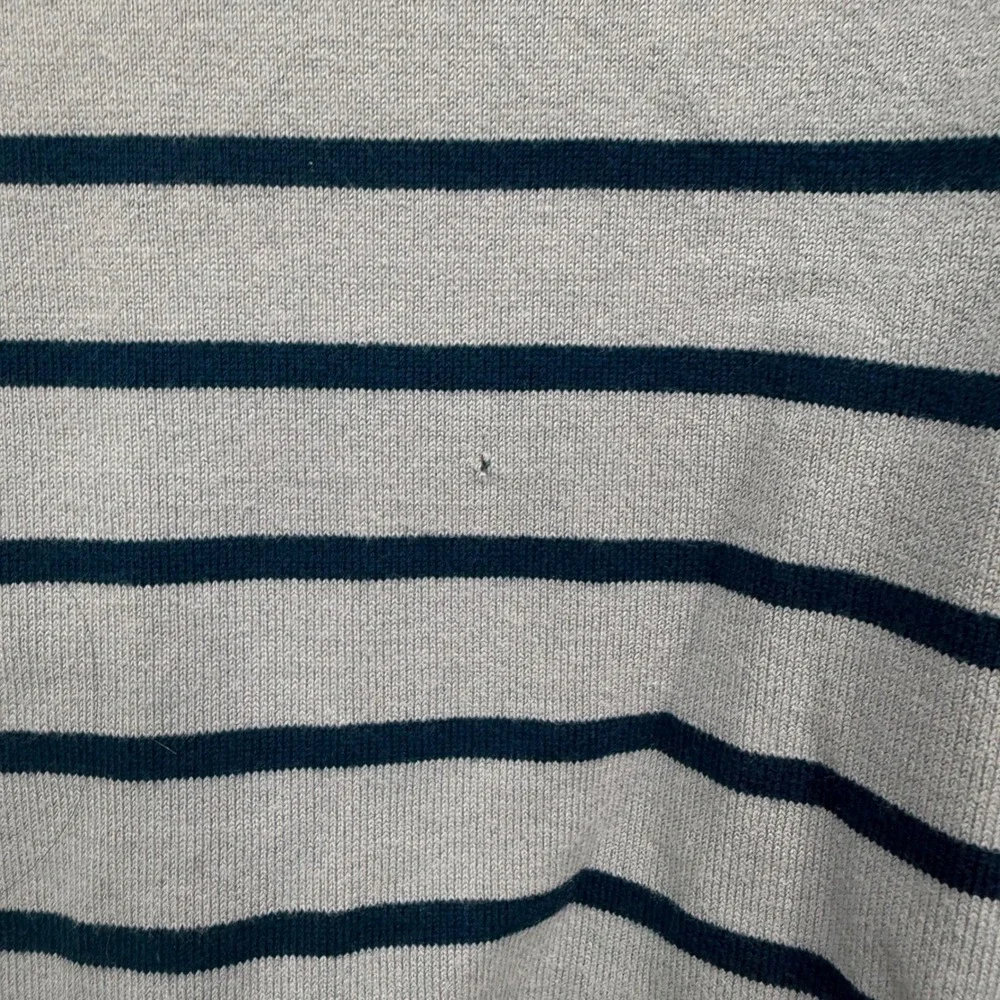 Eddie Bauer Striped Crew Neck Sweater Cotton‎ Blend 3/4 Sleeve Top Large